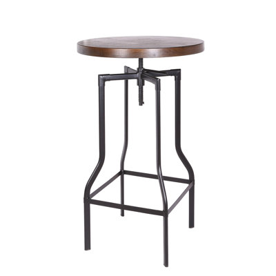 24 plateau de table rond en placage de frêne avec hauteur ajustable et base carrée en bronze naturel