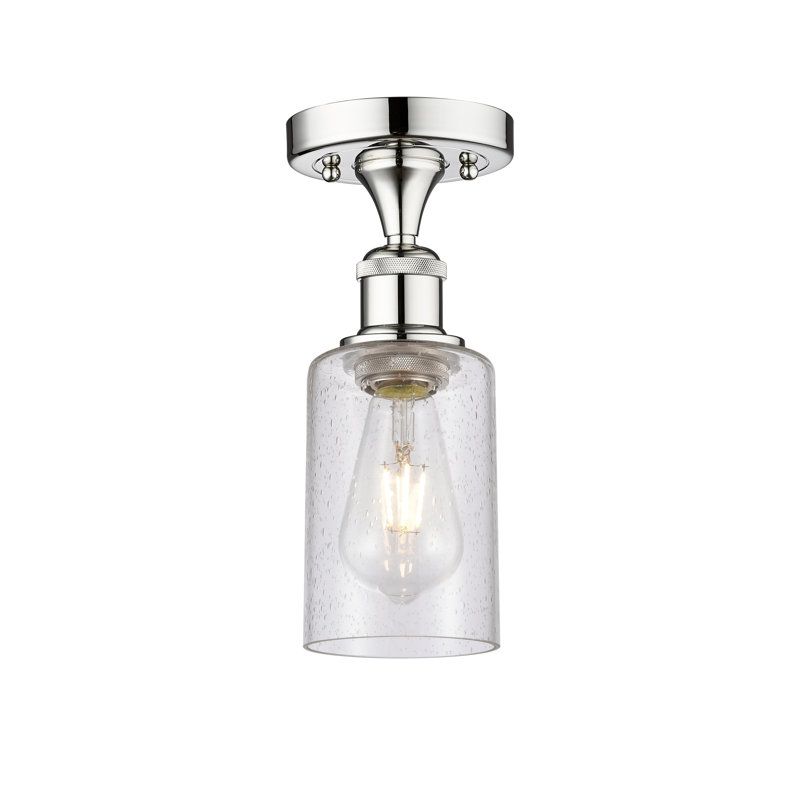 Plafonnier semi-encastré en verre Broadoaks, Chrome poli