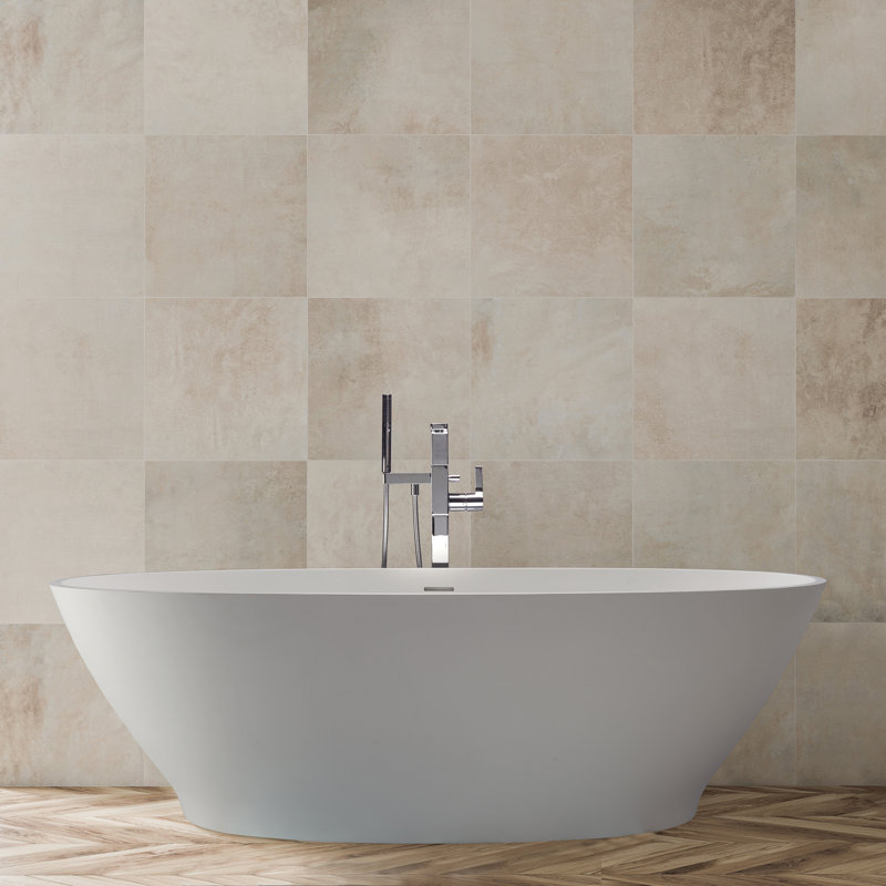 Alissa 72.5" Freestanding Air Bathtub, White/Gloss