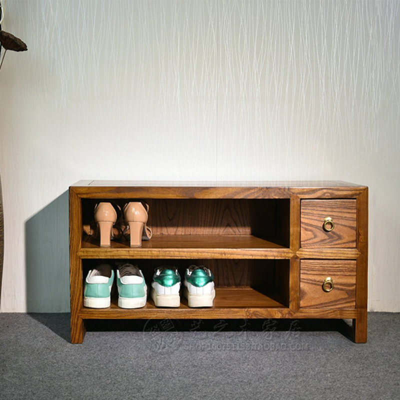 Banc de rangement pour chaussures en bois massif 6 paires Yumu