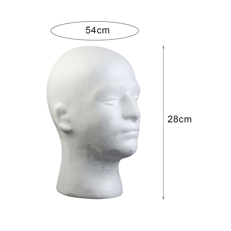 Mâle mannequin tête de perruque en mousse