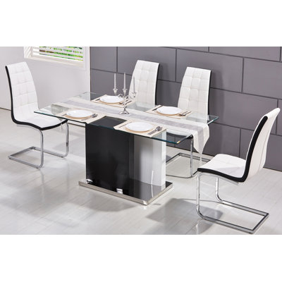 Kingsdown 63" Modern Glass Dining Table by Orren Ellis