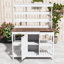 Table de rempotage Farmhouse 66 "avec grande surface de travail, tablettes ouvertes, 2 tiroirs et armoire-1745524912