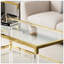 Table basse moderne et minimaliste avec cadre en métal doré, durable et élégante pour tout espace de vie