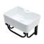 Lavabo de salle de bain mural en céramique avec base en acier 16 po x 12 po GhomeG