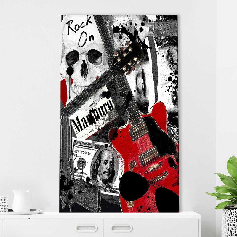 Rock On With Love (Vertical) par By Jodi - impression, H 40 po x l 24 po x P 1,5 po, Toile tendue