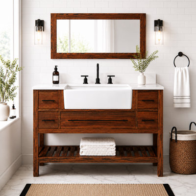 Ensemble de meuble-lavabo simple 48 po avec comptoir blanc Quartz