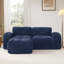 Canapé ergonomique 2 pièces en velours capitonné avec éponge haute densité 32D et 1 repose-pieds sans assemblage-1847138937