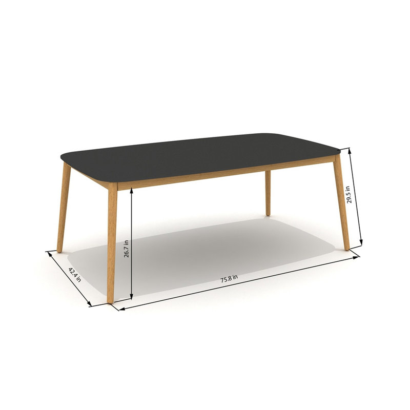 Ensemble de salle à manger rectangulaire pour 8 personnes 75 po Midtown Eucalyptus, Noir