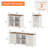 Scarlett Sideboard Cabinet With Bar Hutch, 66.9" Farmhouse Sideboard Credenza For Dining Room, Modern Kitchen Buffet Cabinet, Large Storage Cabinet With Glass Doors, White-1093753706