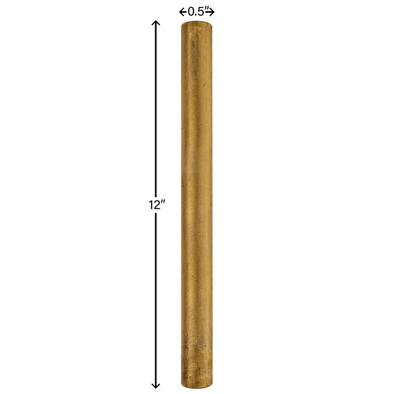 12-in Steel Accessory Stem, Rustic Brass