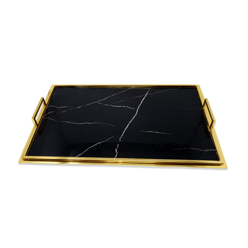 Krishika Stainless Steel Tray, 2.25" H x  19.25" W x 13" D