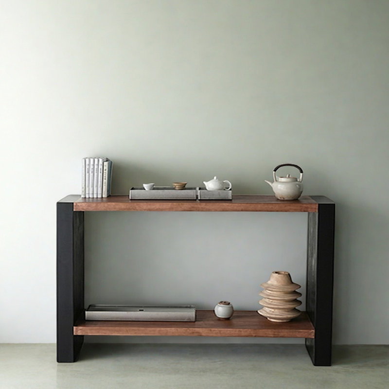 Mid-Century  Modern Solid Wood Console Table, 33.5" H x 43.3" W x 13.8" D