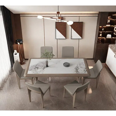 Inlaid Rock Plate Dining Table Sets.