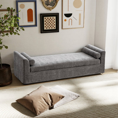 Banc rembourré avec deux coussins Modern Chenille