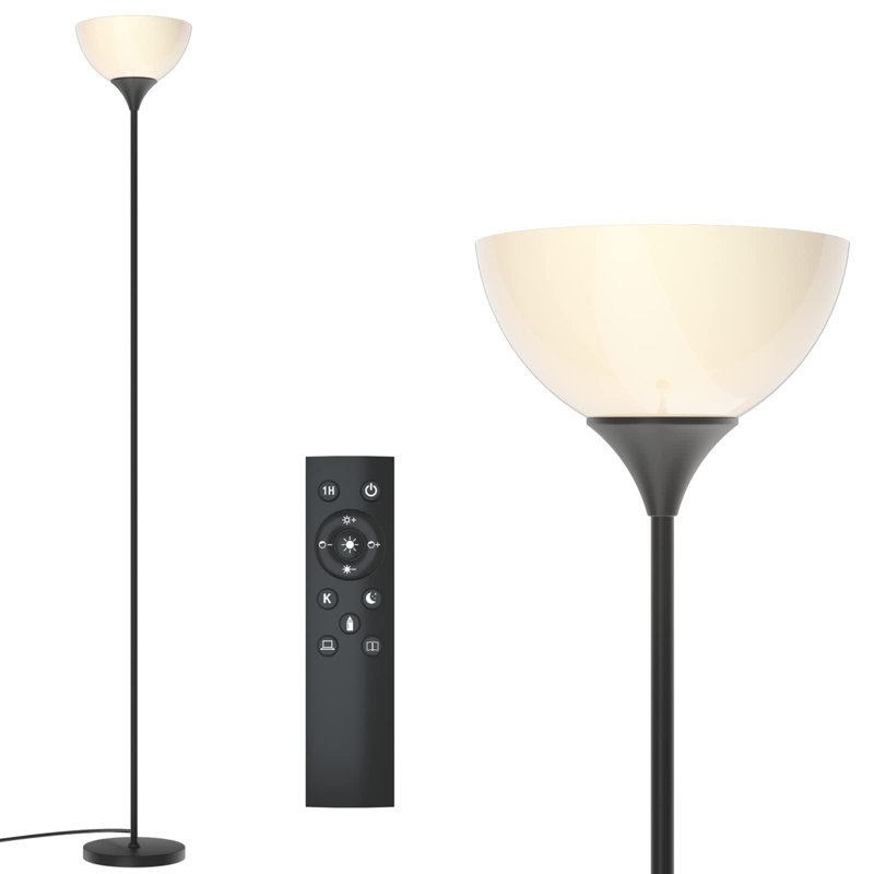 70" Floor Lamp with Remote Control, Black