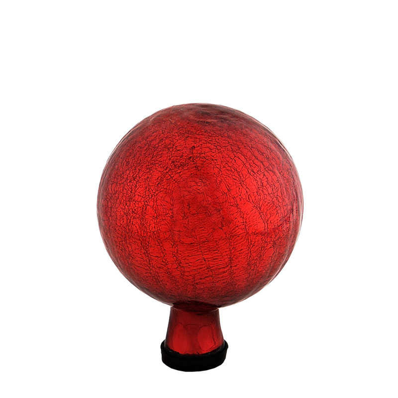Red 6-Inch Crackle Glass Gazing Globe Ball
