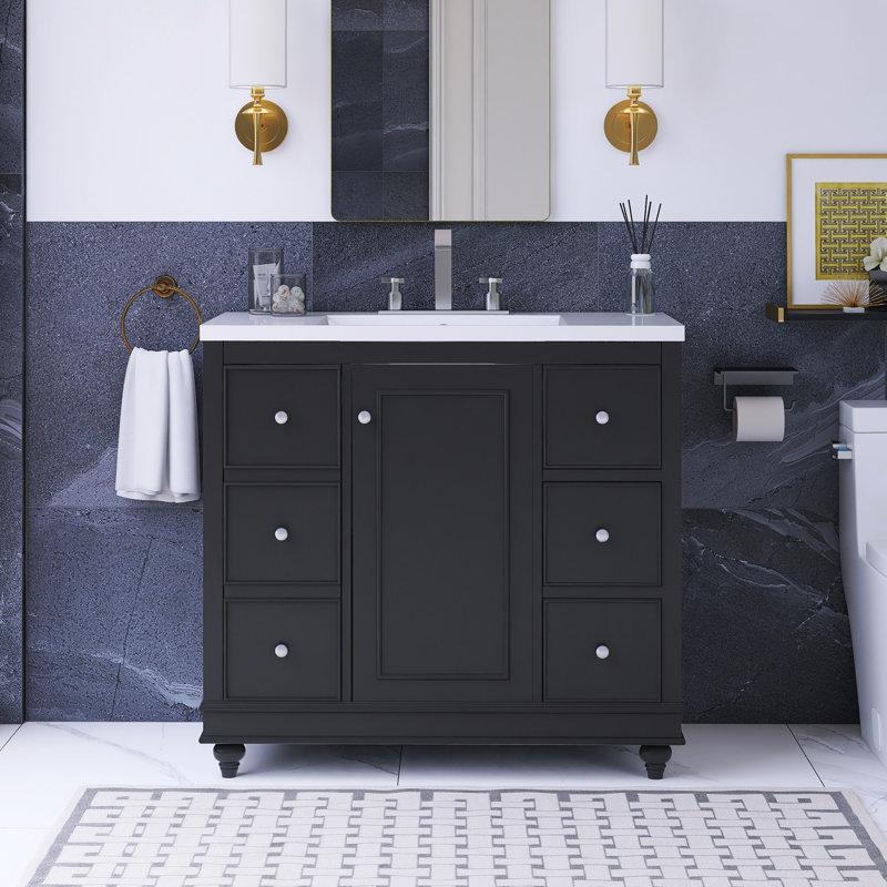 Meuble-lavabo noir 36 po