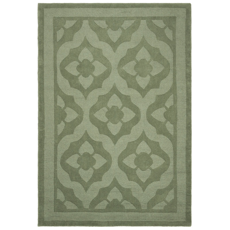 Trombetta Hand Tufted Wool And Cotton With Latex Floral Rug, Rectangle 4' x 6'