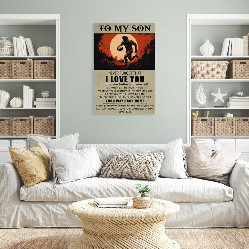 «Kobyn To My Son Love Dad», impression sur toile, H 36 po x l 24 po x P 1,25 po