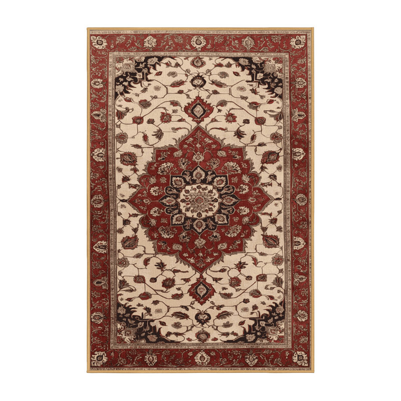 Tapis brun lavable à la machine, Rectangle 7 pi x 9 pi