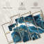 "Abstract Abstract Blue Marble", ensemble de 4 pièces sur toile par Blair A Set-93059918