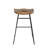 Modern Industrial Bar Stool With Stained Mango Wood Seat And Black Metal Base