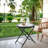 Folding Patio Side Table with Tempered Glass Tabletop