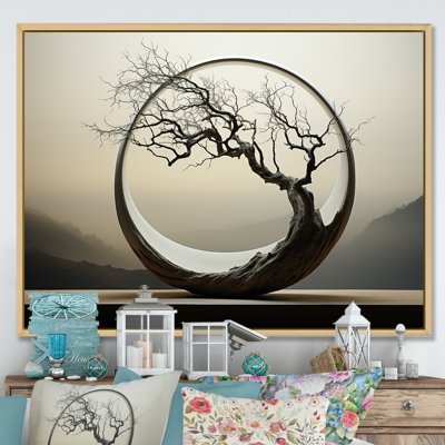 Japan Surreal Bonzai Serpentine Solitude - Tree Bonsai Canvas Print