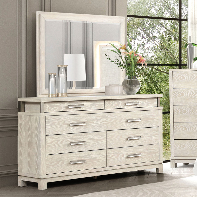 Commode 8 tiroirs avec miroir Harmke