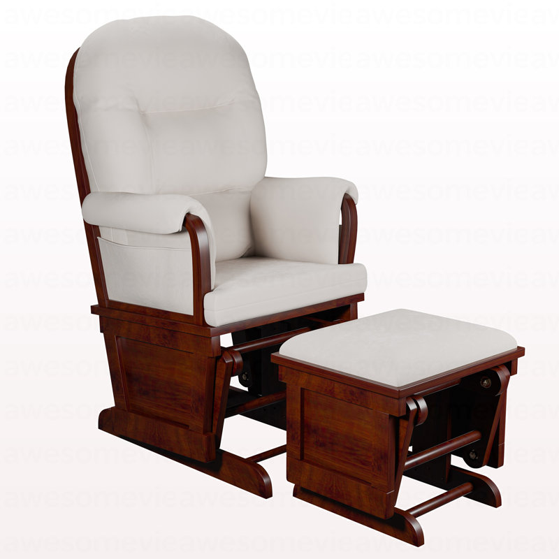 Fauteuil coulissant avec repose-pieds en microfibre beige, Beige, Espresso