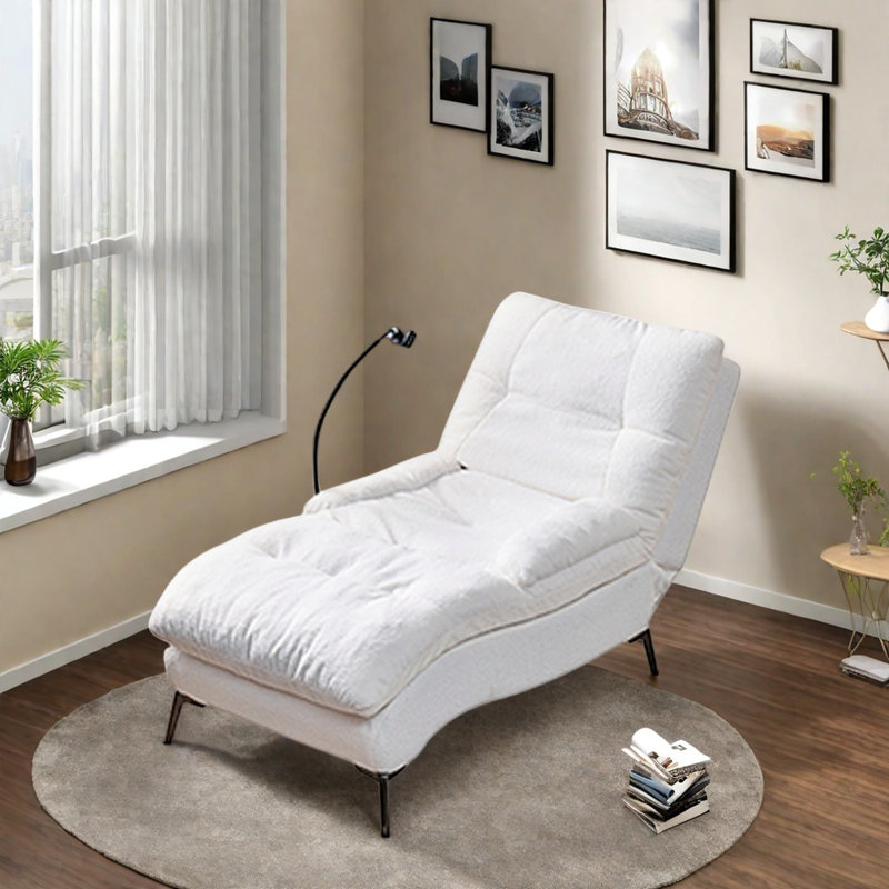 Adjustable comfortable recliner, White