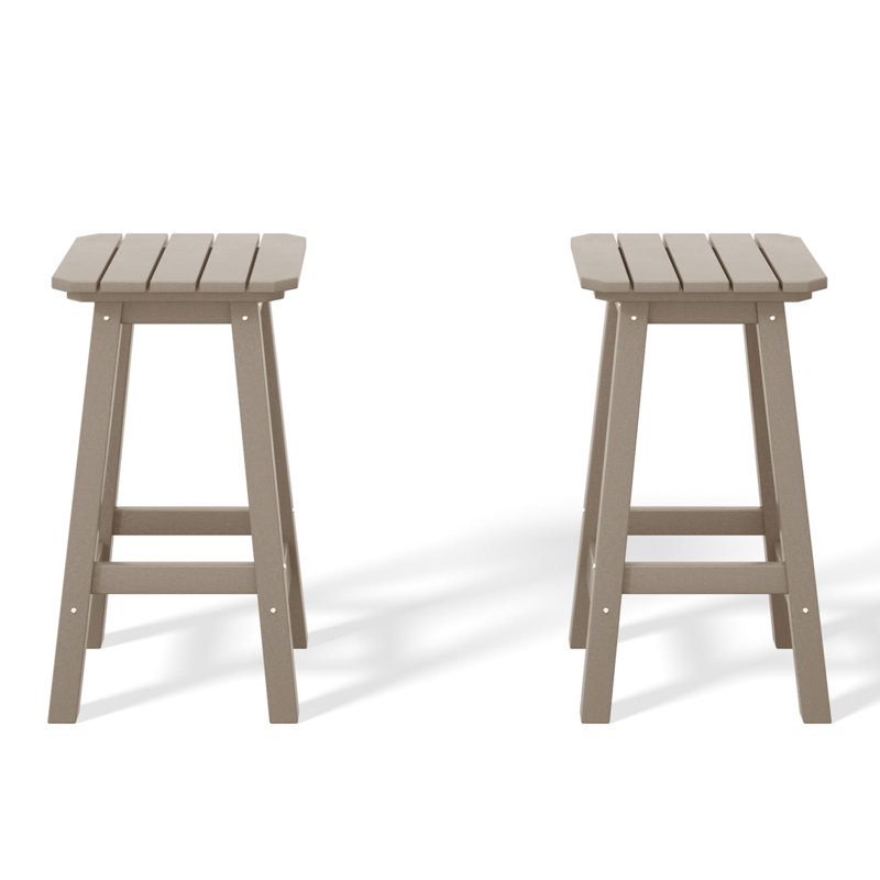 Tabouret de comptoir carré 24 po Laguna, Brun clair