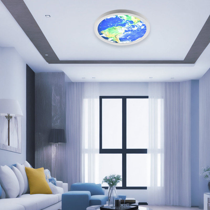 Daodu Surface mounted Earth LED Ceiling Light, 2D Printed Earth Light Shade, 24W, 6500K, IP20