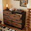 Armoire d'appoint en bois manufacturé noir massif