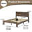 Wood Platform Bed Frame with Storage LED Light Headboard and 2 USB , Noise Free,No Box Spring Needed and Large Under Bed Storage,Dark Brown-461780404