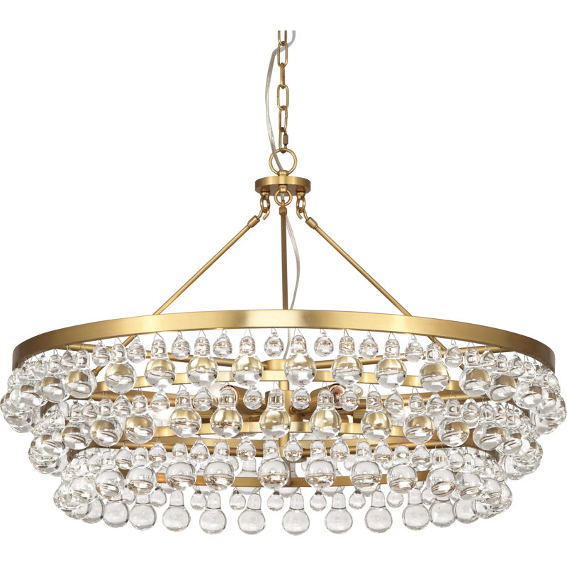 Lustre géométrique unique à 6 lumières Bling Bling, Laiton antique