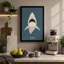 Shark Minimalist 1 Piece Wrapped Canvas Wall Art-1960280483-1960280489