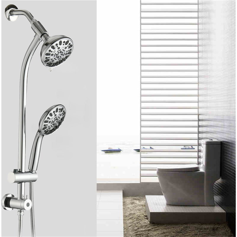 High-Pressure Rainfall Shower Head With 11-Inch Adjustable Arm - Vertical Flow Design For Spa-Like Bathing, Chrome