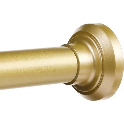 Tringle à rideau de douche dorée de 1 po, réglable de 30 à 76 po, tension sûre, acier robuste antirouille, conception résistante à l'affaissement, baignoires, véhicules récréatifs, appartements