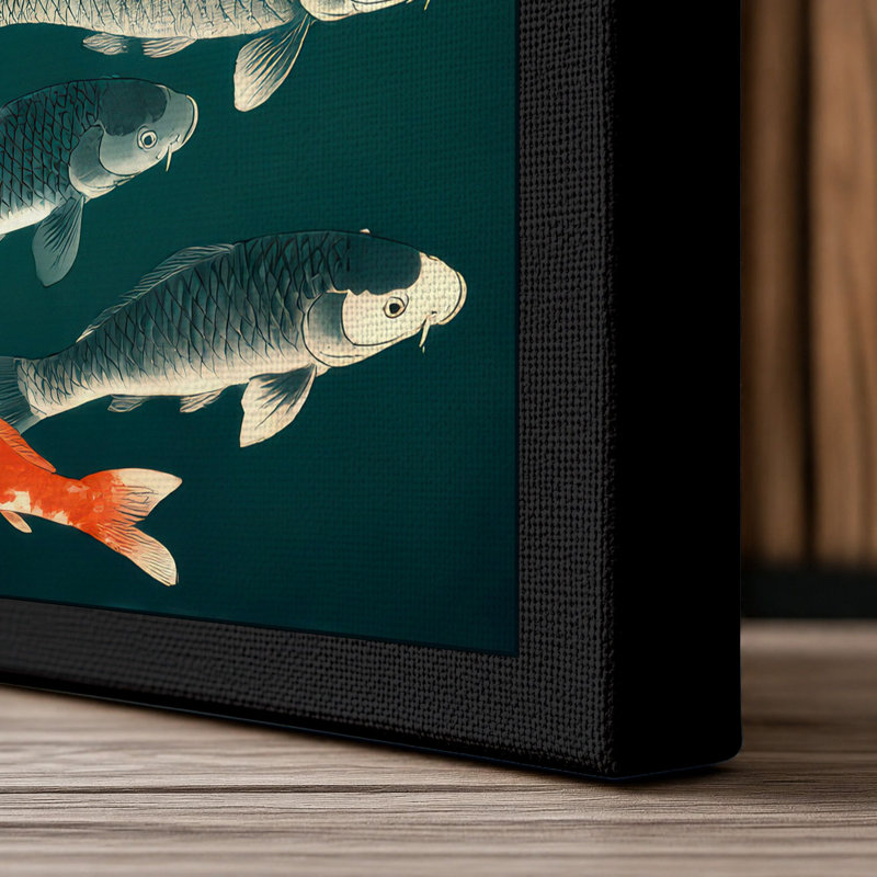 Koi Study Japandi - Print, 24x16 - 61.0 x 40.6 cm, Black Border