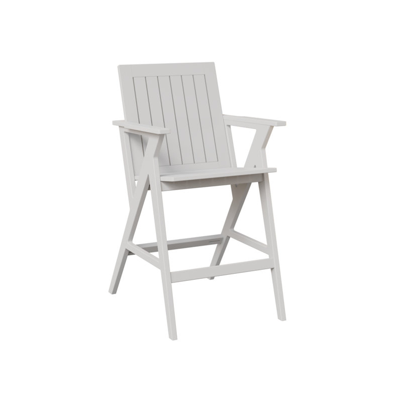 Fauteuil de bar Berlin Gardens Kinsley, 27", Blanc mat