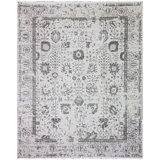 Hand-Knotted High-Quality Silver and Black Area Rug