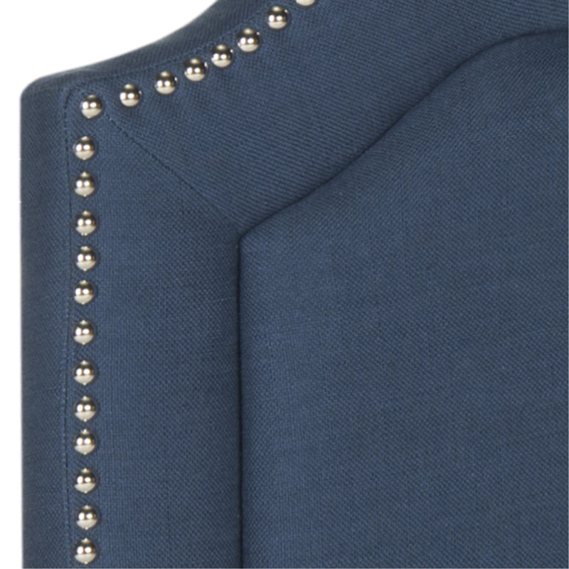 Upholstered Headboard, Queen, Velvet Steel Blue