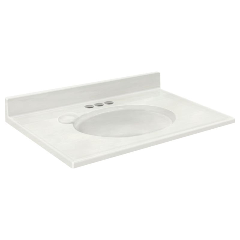 Dessus de salle de bain simple 19 po meuble-lavabo, Blanc cassé