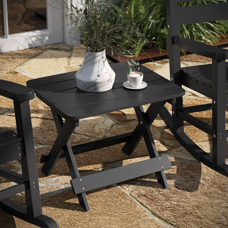 Collis Rectangular Yes Outdoor Side Table , 20 " W 20 " D, Black