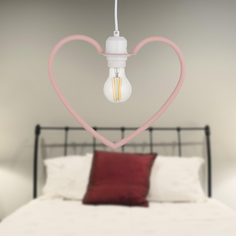 35cm H Metal Novelty Pendant Shade ( Uno ) in Pink