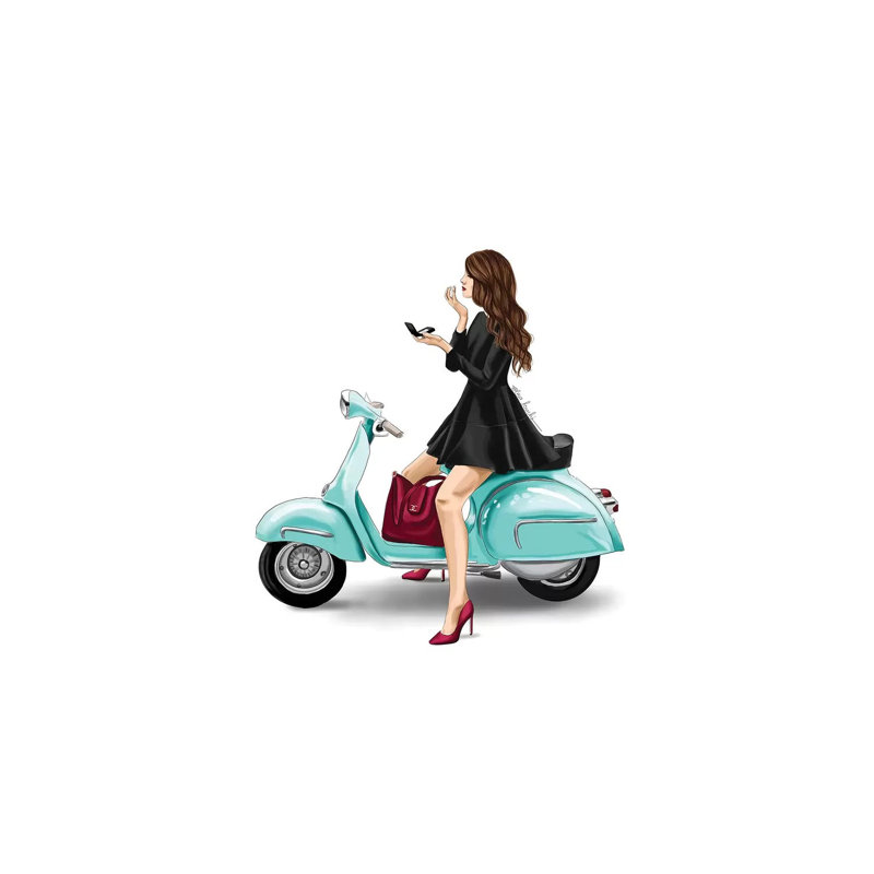 Scooter par Elza Fouche - Estampe numérique sur toile tendue avec châssis, H 8 po x l 12 po x P 0,75 po