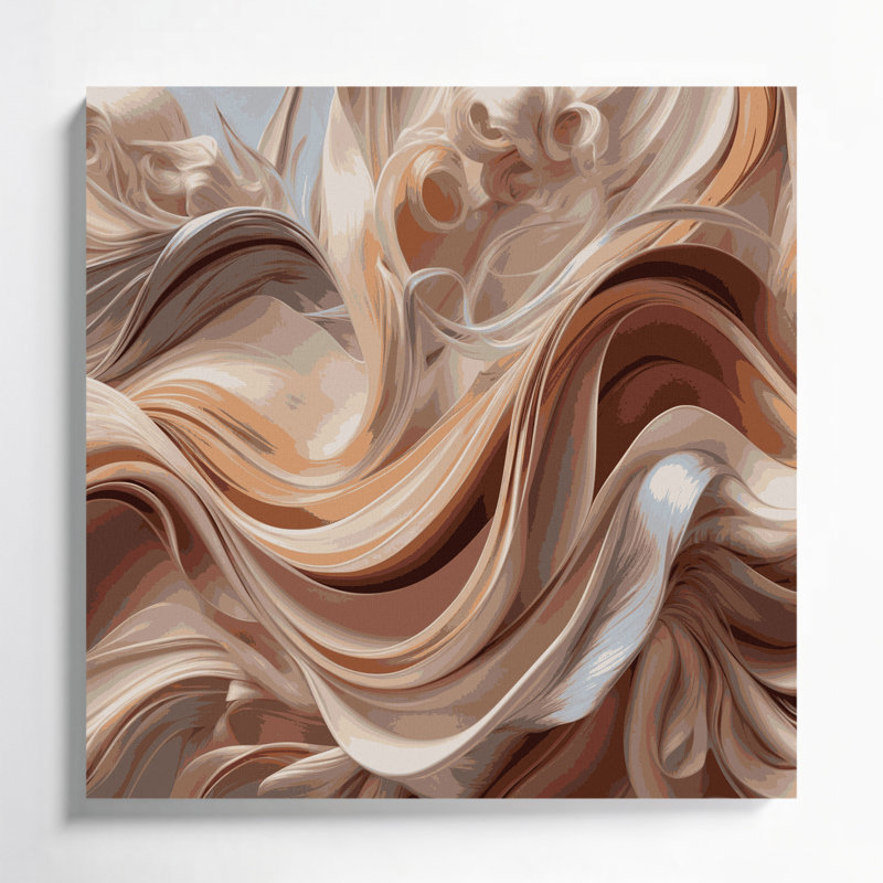 Lyrical Abstraction 78 Brown Canvas Wall Art, 32" H x 32" W