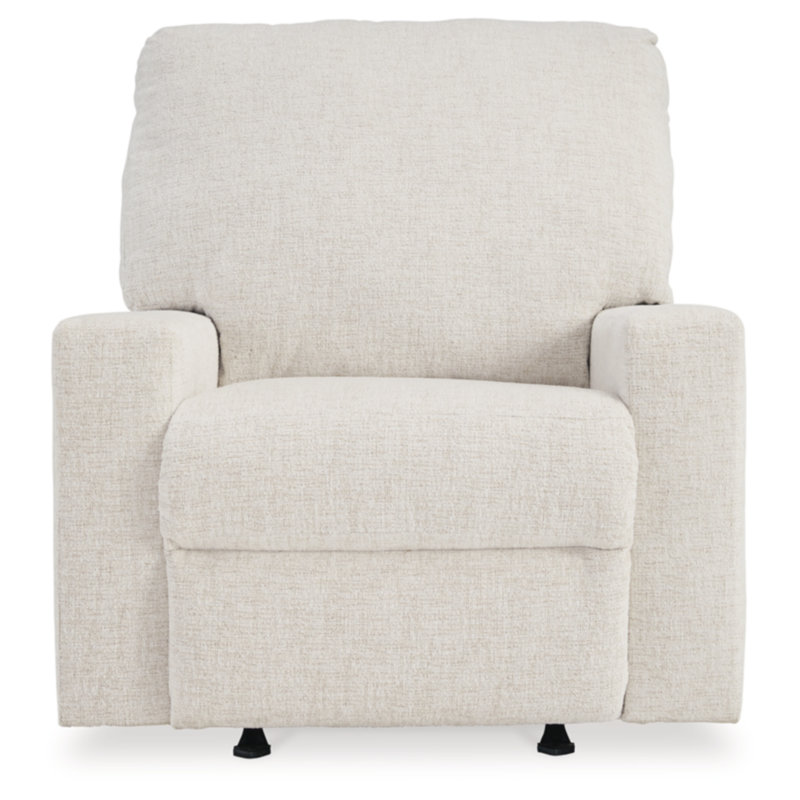 Fauteuil inclinable manuel berçant standard de 35 po de largeur, 100 % polyester blanc
